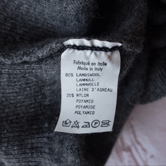 LAMBSWOOL Gray Unisex Crew Neck Sweater Made in Italy Size Large (oversized) - Picture 5 of 10